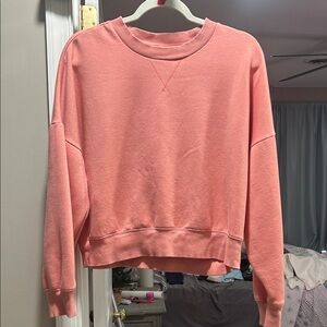 Chic Coral Crew Neck Sweater